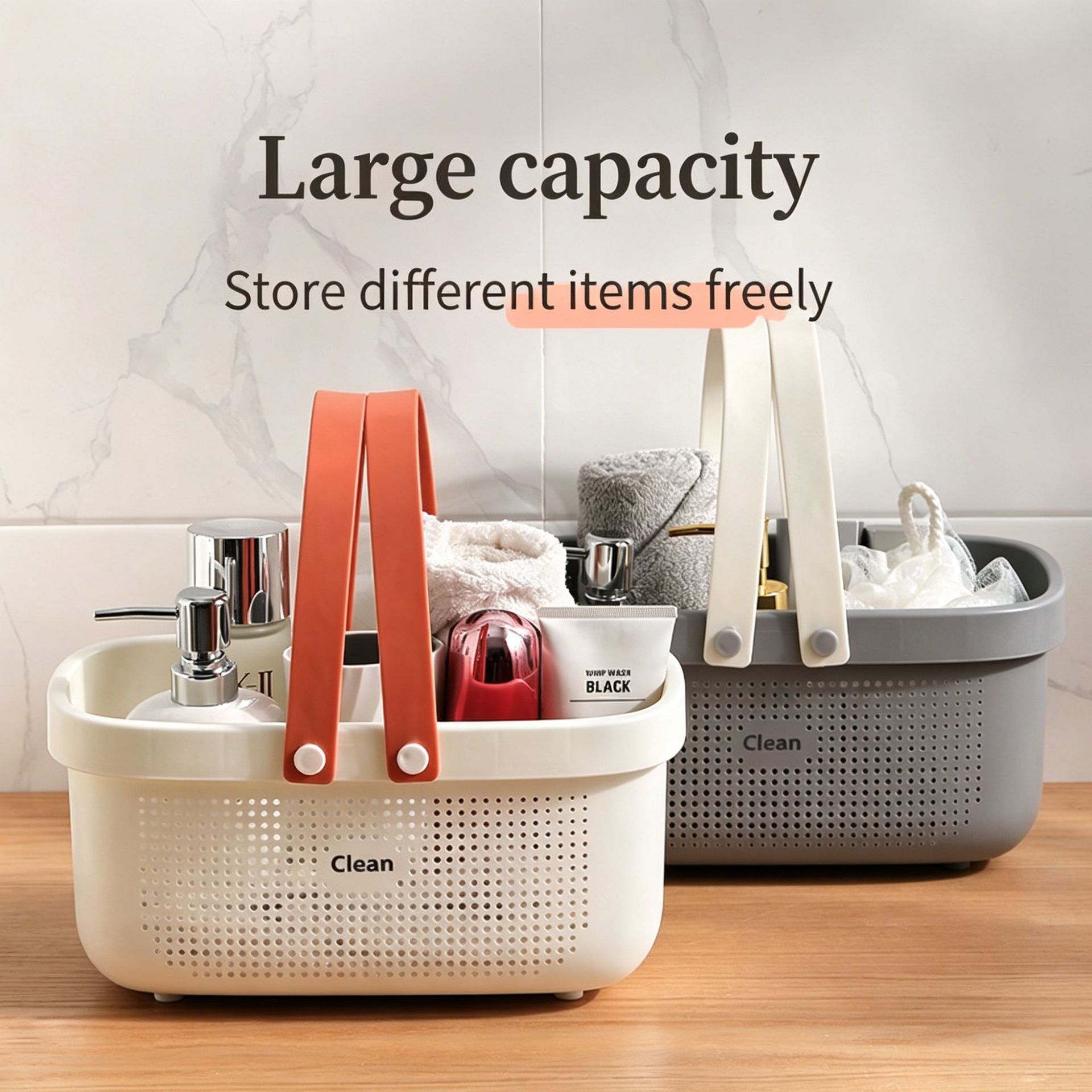 ZOWEI Bathroom Shower Storage Basket for Home Use
