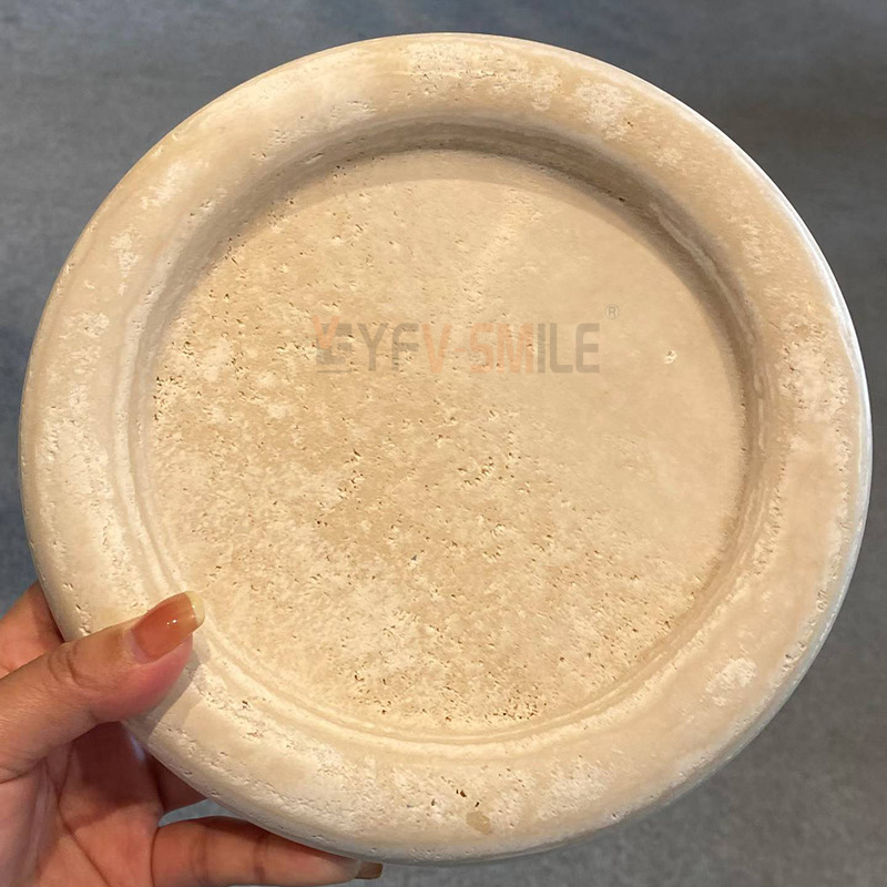 Travertine Stone Bowl Natural Marble Tray Home Decor Storage