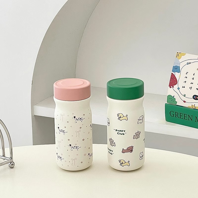 New Milk Lid Insulated Cup Ins Cream Style Custom Logo Double-Layer Vacuum Water Bottle Stainless Steel Portable