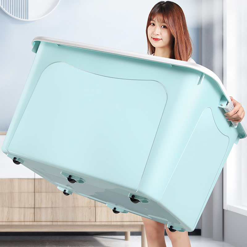 The plastic box with the big size toy box, the overcapacity dorm room, the dress with the box.