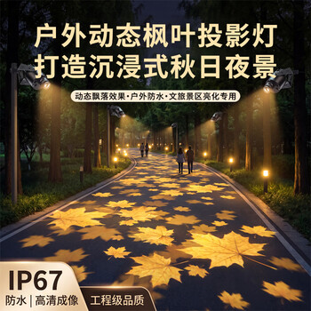 洁能辉落叶3d动态特效投影灯logo店铺门头户外网红景点亮化氛围射灯定制 200W静态氛围落叶-防水【15年源头厂家-量大价优】
