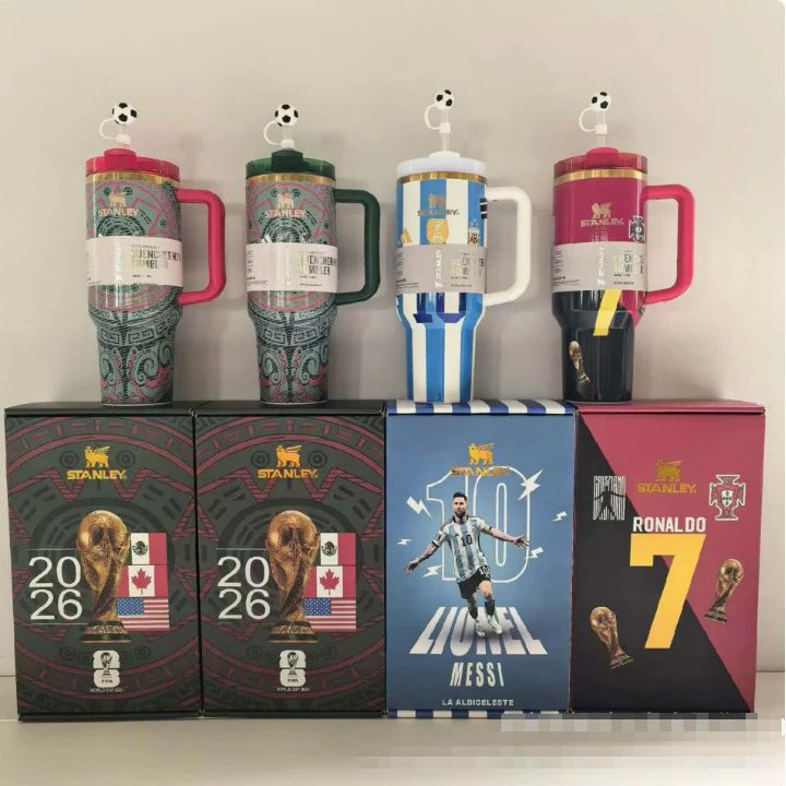 STANLEY爆款足球世界杯联名40oz保温杯巨无霸吸管水杯