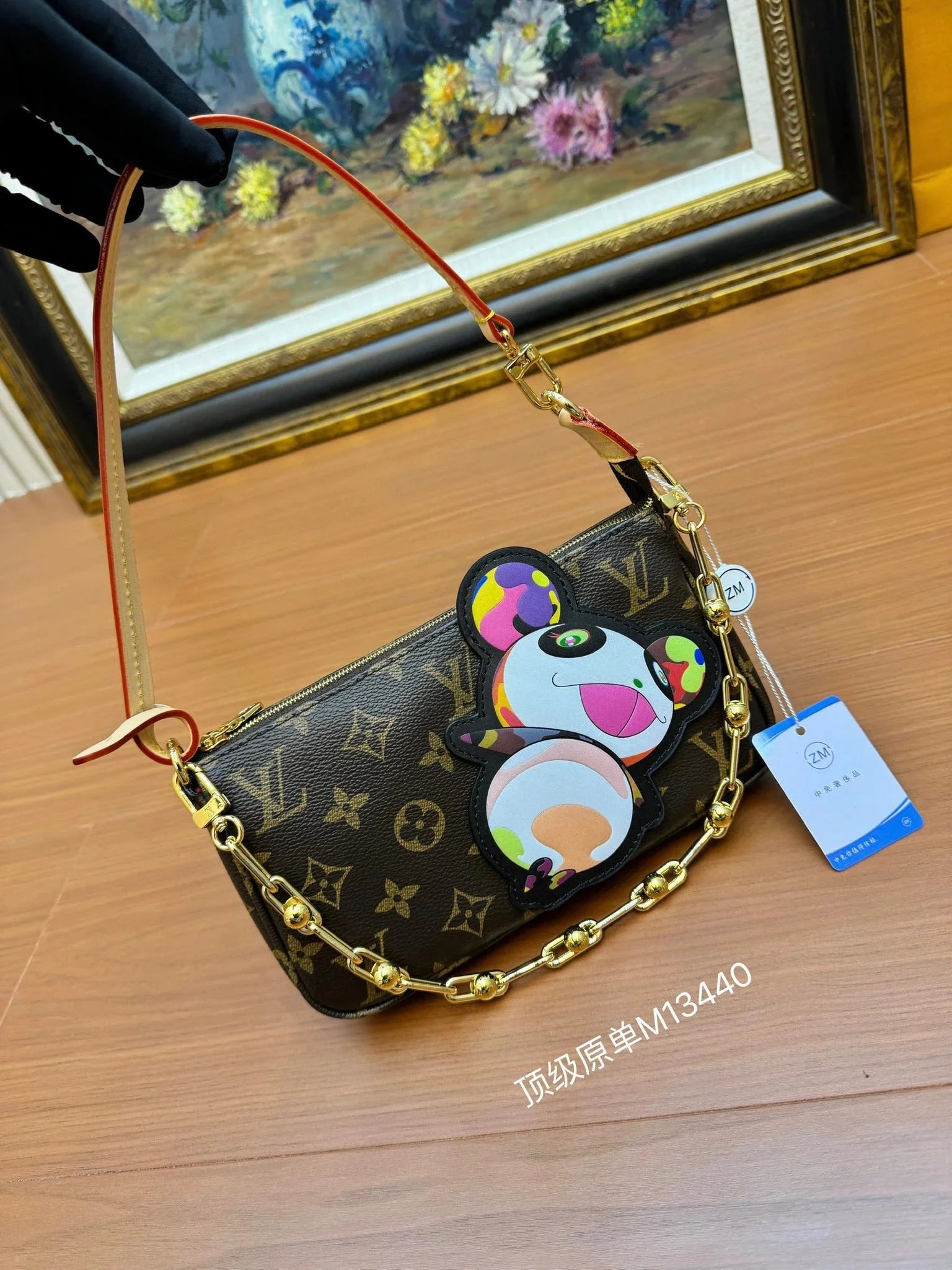 Daigou-grade original batch 25 new Takashi Murakami collaboration Pochette Accessories detachable strap underarm bag chain bag shoulder bag handbag phone bag women's bag