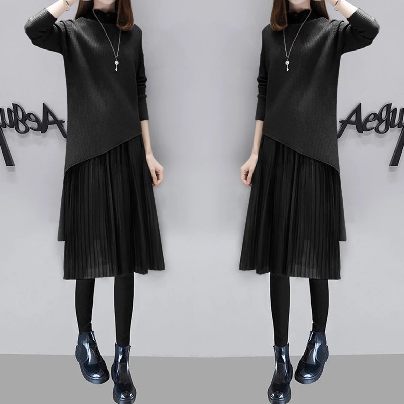 Autumn dress suit 2019 new dress for a woman with a high winter dress and two new dress for a reduced age.