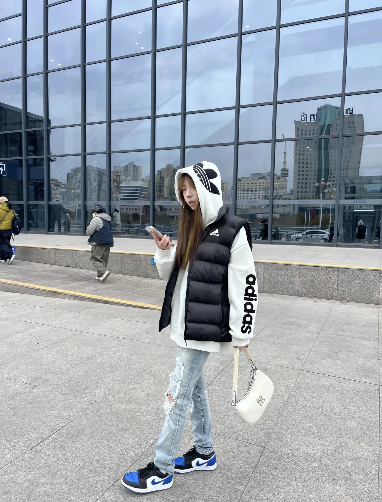 现货 一套 高版本阿迪达斯棉服马甲 ➕ 现货主推款⭐AD阿迪达斯加绒连帽卫衣  套装福利款式❤️
