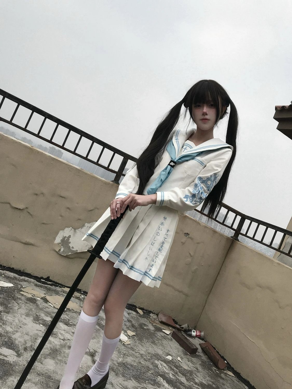 新店开业福利购小瑶出品正版原创双子蓝色日系JK不良水手服套装长袖刺绣